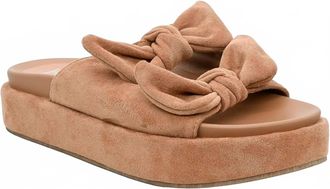 Corkys Footwear Women Lil Bit Knotty Sandal In Camel Faux Suede