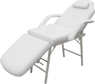 vidaXL Vidaxl Camilla De Esteticista Cuero Sint&eacute;tico Blanca 185x78x76 Cm