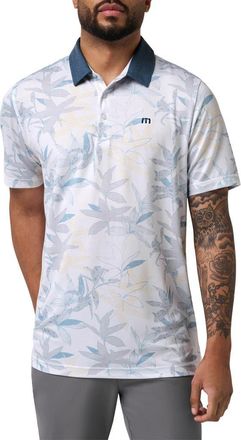 Travis Mathew Featherweight Drift Floral Polo in White at Nordstrom, Size Xx-Large