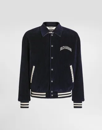 Dolce & Gabbana Corduroy Bomber Jacket - Man Coats And Jackets Blue 52