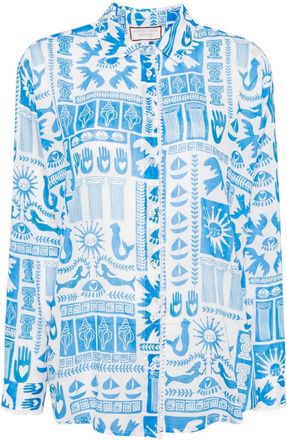 Johnny Was Acantha shirt - women - Cotton - S - Blue