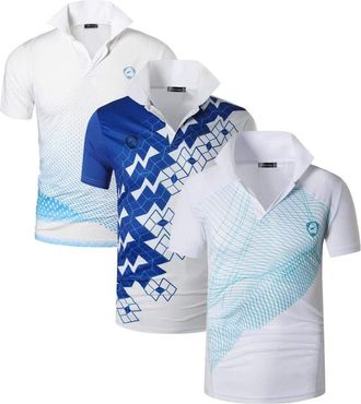 Jeansian Mens 3 Packs Sport Polo T-Shirt LSL195_224_244_White XXL