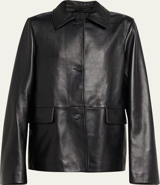 Toteme Grained Leather Jacket