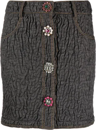 Moschino textured fitted skirt - women - Polyester/Cotton/Elastane/Acetate/Cupro - 48 - Black