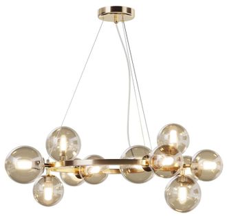 Maytoni H&auml;ngelampe Dallas Bernstein/Messing, 11-flammig &oslash; 67 cm