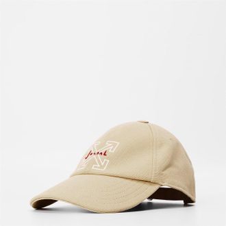Off-white Mens Accessories Off White Curved Brim Baseball Cap in Beige/Red - Size Medium