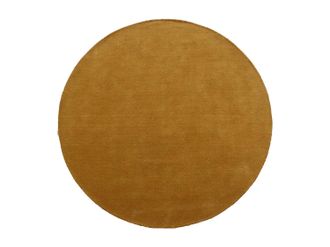 Vente-Unique Tappeto Rotondo 100% Lana Tessuto A Mano D. 200 Cm Ocra 1800g/m&sup2; - Selina