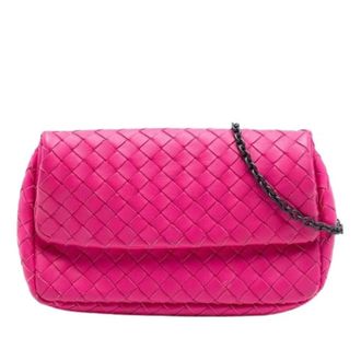 Bottega Veneta Pre-owned Woven Leather Crossbody Bag - Dames - Pre-owned - Roze - Maat: ONE Size Leer