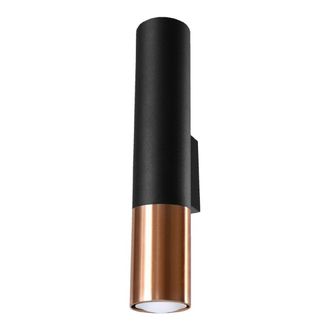Sollux Lighting L&aacute;mpara de pared negro/cobre acero alt. 29 cm