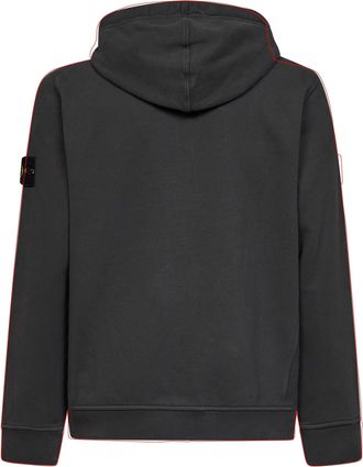 Stone Island Mens Zip-Up Hoodie Organic Cotton Grey Sweatshirts Sweater