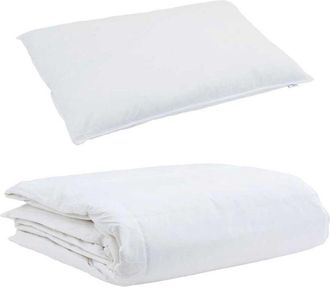 vidaXL Vidaxl - Juego de Edredón con almohada 2 pcs Blanco 135 x 200 cm Plumas