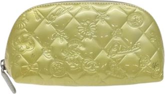 Chanel Pre-owned Vintage toiletry pouch - Dames - Vintage Mini Tas - Groen - ONE Size - Leer - Vintage
