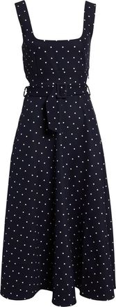 Reiss Orielle Polka Dot Midi Dress in Navy at Nordstrom, Size 10 Us
