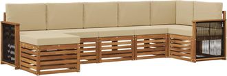 vidaXL Conjunto De Sof&aacute;s De Exterior 6 Uds. Natural Vidaxl