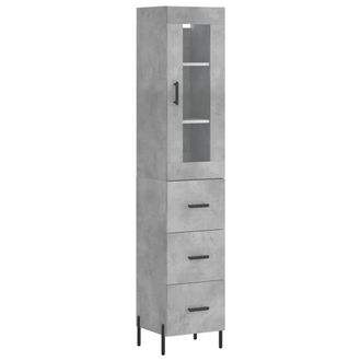 vidaXL Aparador De Madera Contrachapada Gris Hormig&oacute;n 34,5x34x180 Cm Vidaxl