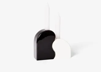 Areaware Seymour Candle Holder In Black And White