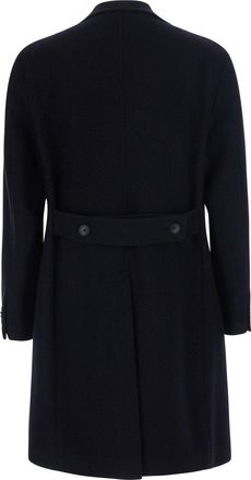 Tagliatore Mens Coat Double-Breasted Wool Blue