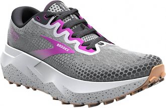 Brooks Womens Caldera 6 Trail Running Shoes In Oyster/blackened Pearl/purple