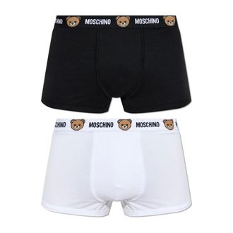 Moschino Bottoms, male, White, Size: 2XL Cotton Boxer Briefs Two-Pack