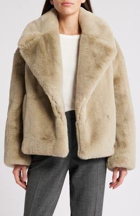BOSS Curmeta Faux Fur Jacket in Open Bge at Nordstrom Rack, Size 8