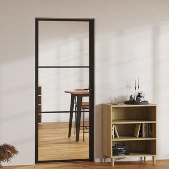 Berkfield Home Interior Door ESG Glass & Aluminium 83x201.5 cm Black