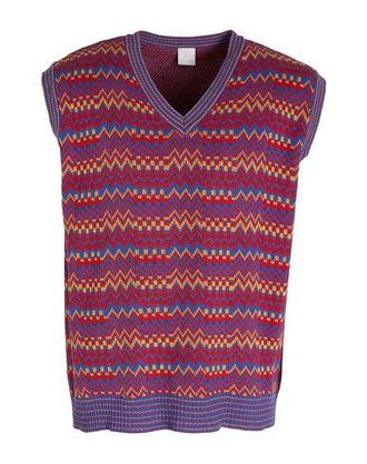 8 by YOOX MULTICOLOR COTTON SLEEVELESS SWEATER