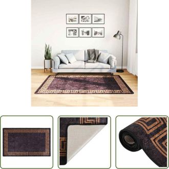 vidaXL vidaXL Tappeto morbido - Tappeto Lavabile 120x180 cm Nero e Oro