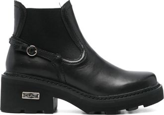 Cult elastic-panelled buckle Chelsea boots - women - Leather/Leather/Rubber - 36 - Black