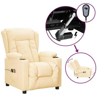 Les Tendances Les Tendances - vidaXL Poltrona Massaggiante Elettrica Crema Similpelle