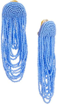 Oscar De La Renta Beaded Double Curtain Earrings
