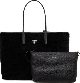 Guess Co Borsa tote Victoria con placca logo - Nero