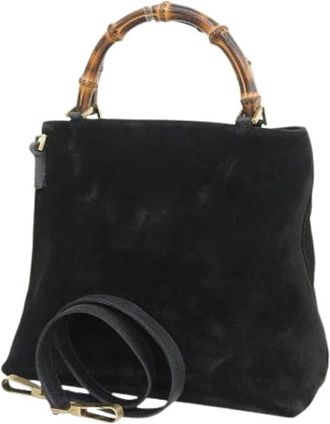 Gucci Pre-owned Handbags, female, Black, Size: ONE SIZE Pre-owned Vintage Bamboo Handbag
