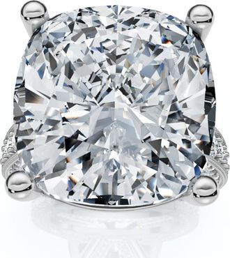 Pompeii3 Certified 16Ct Cushion Diamond Engagement Ring 14k Gold Lab Grown