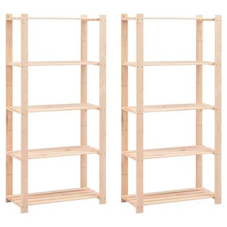 vidaXL Vidaxl - Estanter&iacute;a 5 Niveles 2 Unidades Madera Pino Maciza 250 Kg
