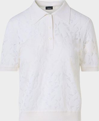 Akris Whitecaps Jacquard Short-Sleeve Polo Shirt