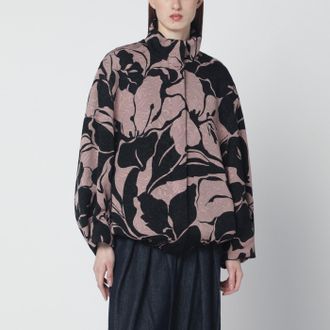 Dries Van Noten Schwarze Jacke von Dries Van Noten mit floraler Jacquard-Struktur