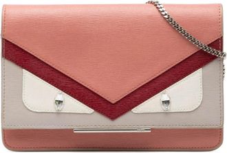 Fendi Pre-owned Fendi Leather Crystal Eye Monster Tube Wallet On Chain Ladies 8M0346 80H 169 0292