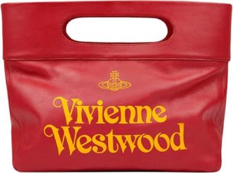 Vivienne Westwood Handbags, female, Red, Size: ONE SIZE Hand-painted Red/Yellow Clutch