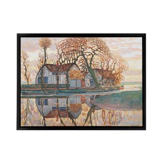 Artery8 Piet Mondrian Farm Near Duivendrecht Framed Canvas Wall Art Print | Size: W24 x H32