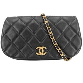 Chanel Pre-owned Matelasse Pochette Shoulder Bag - Dames - Pre-owned - Zwart - Maat: ONE Size Leer