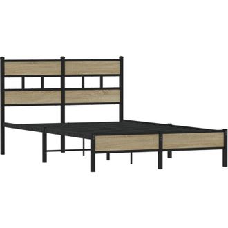 vidaXL Estructura De Cama Sin Colch&oacute;n Madera Roble Sonoma 120x190 Cm Vidaxl