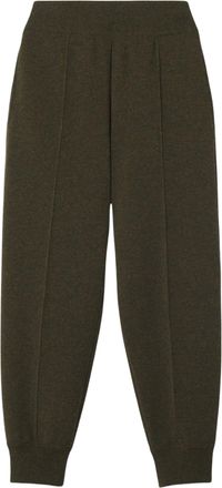 Lanvin Dark Green Knitted Wool Pants With Relaxed Fit