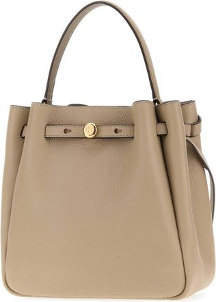 Tory Burch Womens Romy Bucket Bag Beige Leather