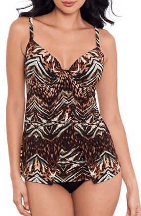 Miraclesuit Tigress Gala Underwire Tankini Top in Blm at Nordstrom Rack, Size 16