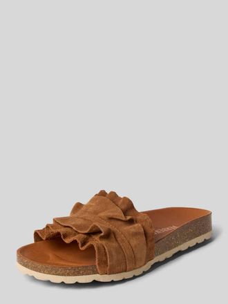 Verbenas Slipper aus echtem Leder Modell Rocio in Camel, Gr&ouml;&szlig;e 37