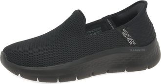 Skechers Womens Hands Free Slip-ins Go Walk Flex-Relish Sneaker, Black Textile/Trim, 4 UK