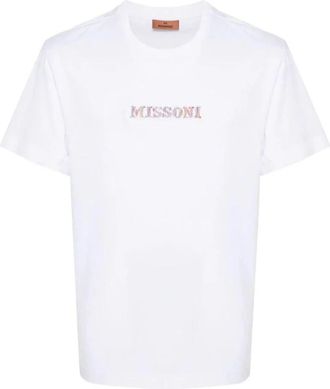 Missoni Gedrukt Wit Katoenen T-shirt - Heren - T-shirts - Wit - S - Katoen - Tops