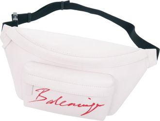 Balenciaga White Leather Fanny Pack Sling Bag (Pre-Owned)