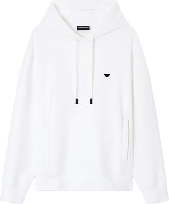 Emporio Armani Felpa con cappuccio in double jersey - - Sweatshirts & Hoodies - Uomo - Bianco - L