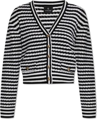 Anine Bing Wollen Cardigan Gwen - Dames - Vesten - Zwart - M - Wol - Truien & Vesten